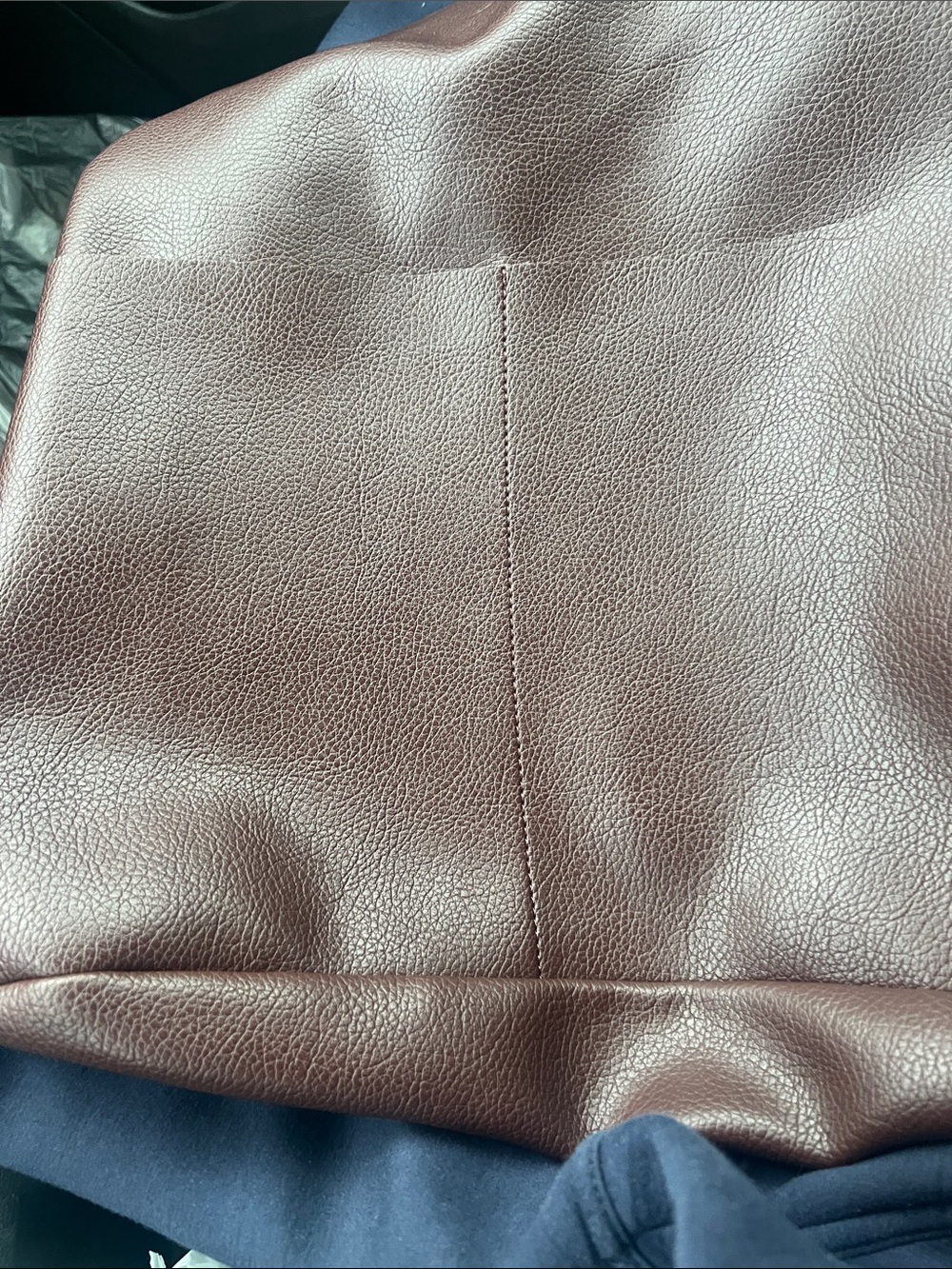 Anthropologie NEW Studded Vegan-Leather North-South Tote Bag brown chic boho - Picture 9 of 11